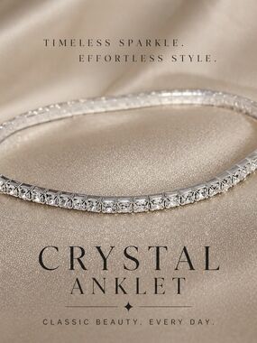 Crystal Anklet in Silver - Timeless Sparkle